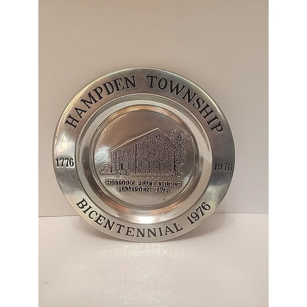Wilton Armetale Pewter Plate Vintage Hampton‎ Township Peace Church